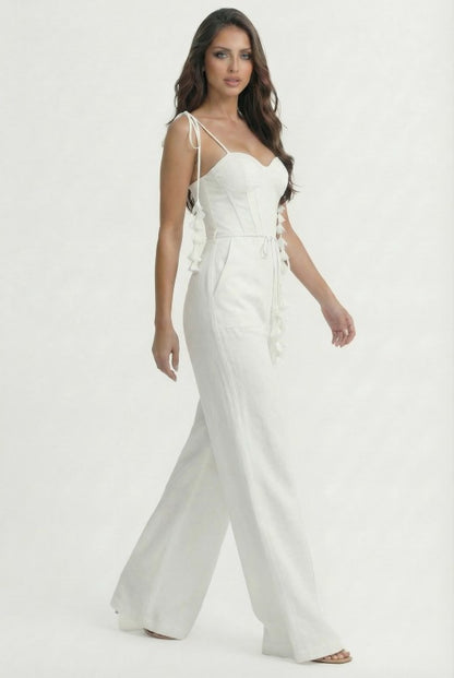 CORSET BODICE WIDE LEG JUMPSUIT