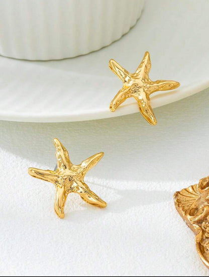 CRINKLE STARFISH EARRINGS