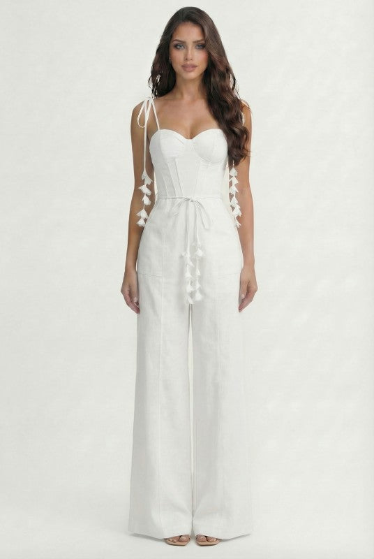 CORSET BODICE WIDE LEG JUMPSUIT