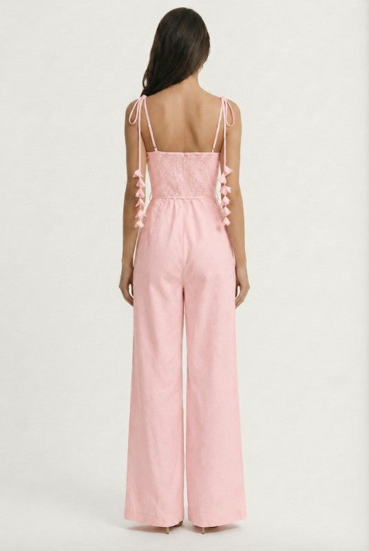 CORSET BODICE WIDE LEG JUMPSUIT