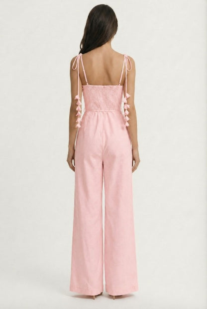 CORSET BODICE WIDE LEG JUMPSUIT