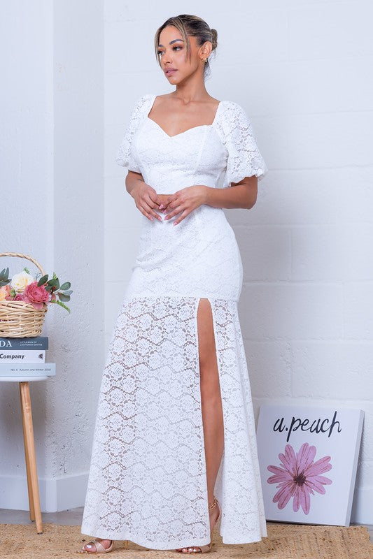 LACE CROP TOP AND MAXI SKIRT SET