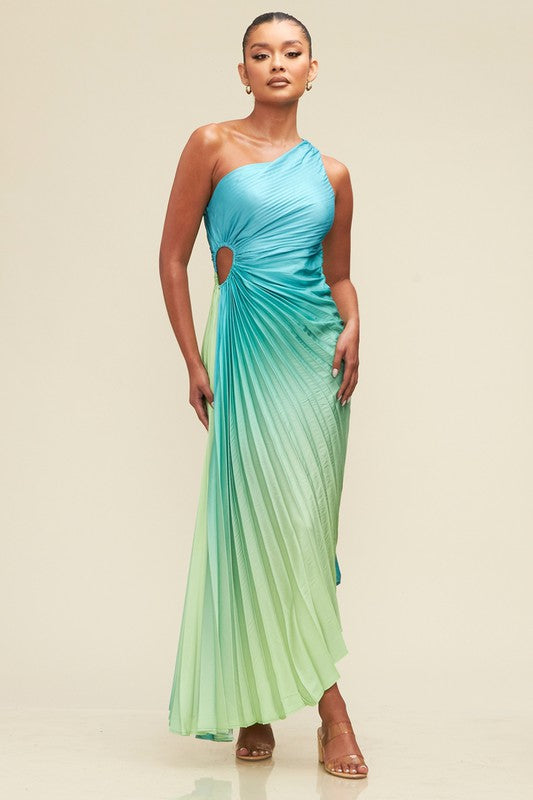 OMBRE PLEATED DRESS