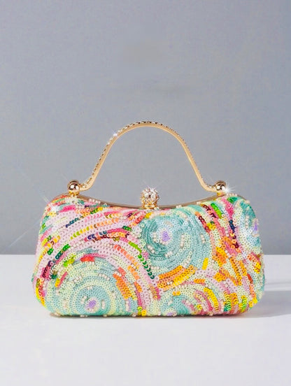 SINGLE SIDED COLORFUL EVENING CLUTCH BAG
