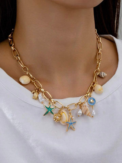 BOHO STARFISH CHARM NECKLACE