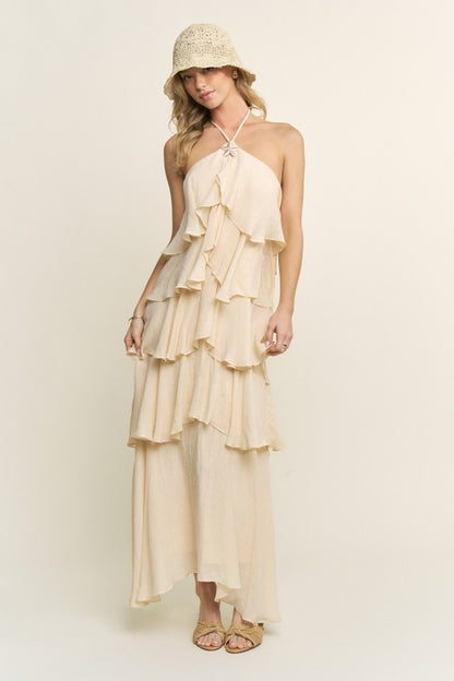 TIERED RUFFLE MAXI DRESS