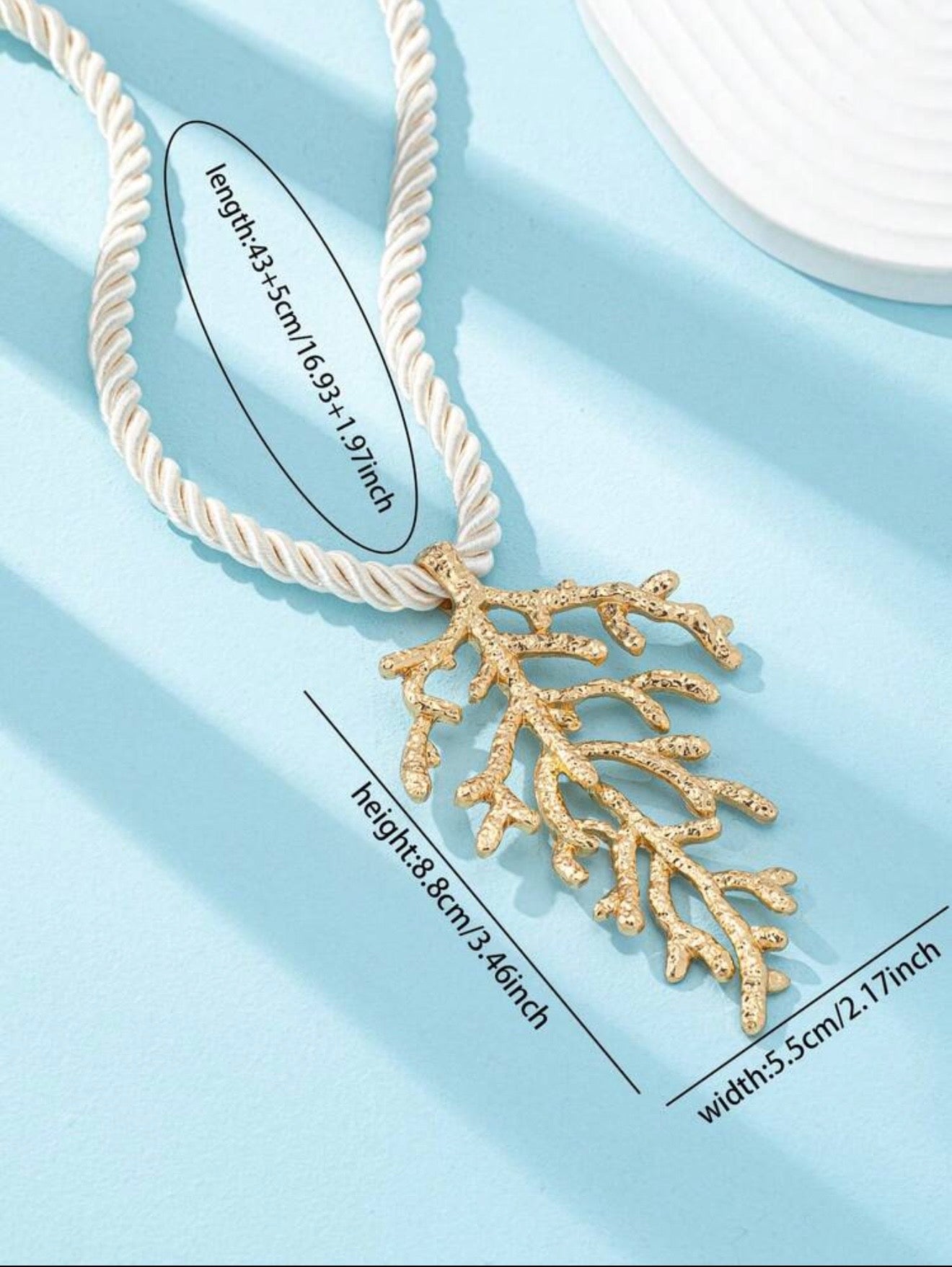 CORAL SHAPED PENDANT  NECKLACE & EARRINGS SET