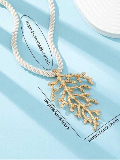 CORAL SHAPED PENDANT  NECKLACE & EARRINGS SET