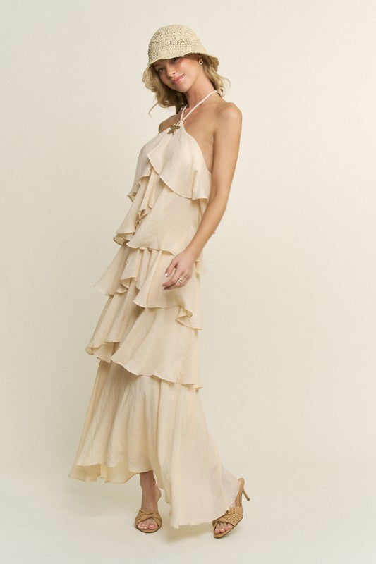 TIERED RUFFLE MAXI DRESS