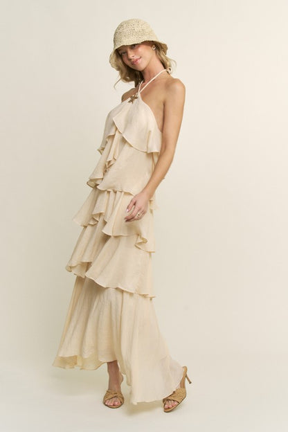 TIERED RUFFLE MAXI DRESS