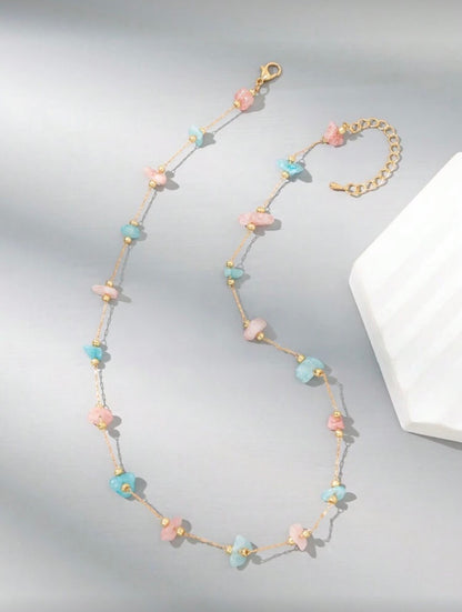 ASYMMETRICAL SHAPED HANDMADE STONE NECKLACE