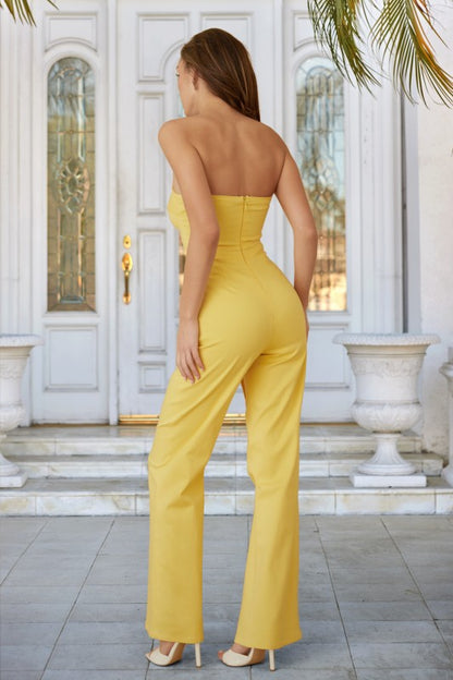 OPEN FLAP LAYER STRAPLESS JUMPSUIT