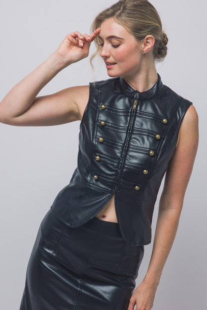 FAUX LEATHER GOTIK VEST