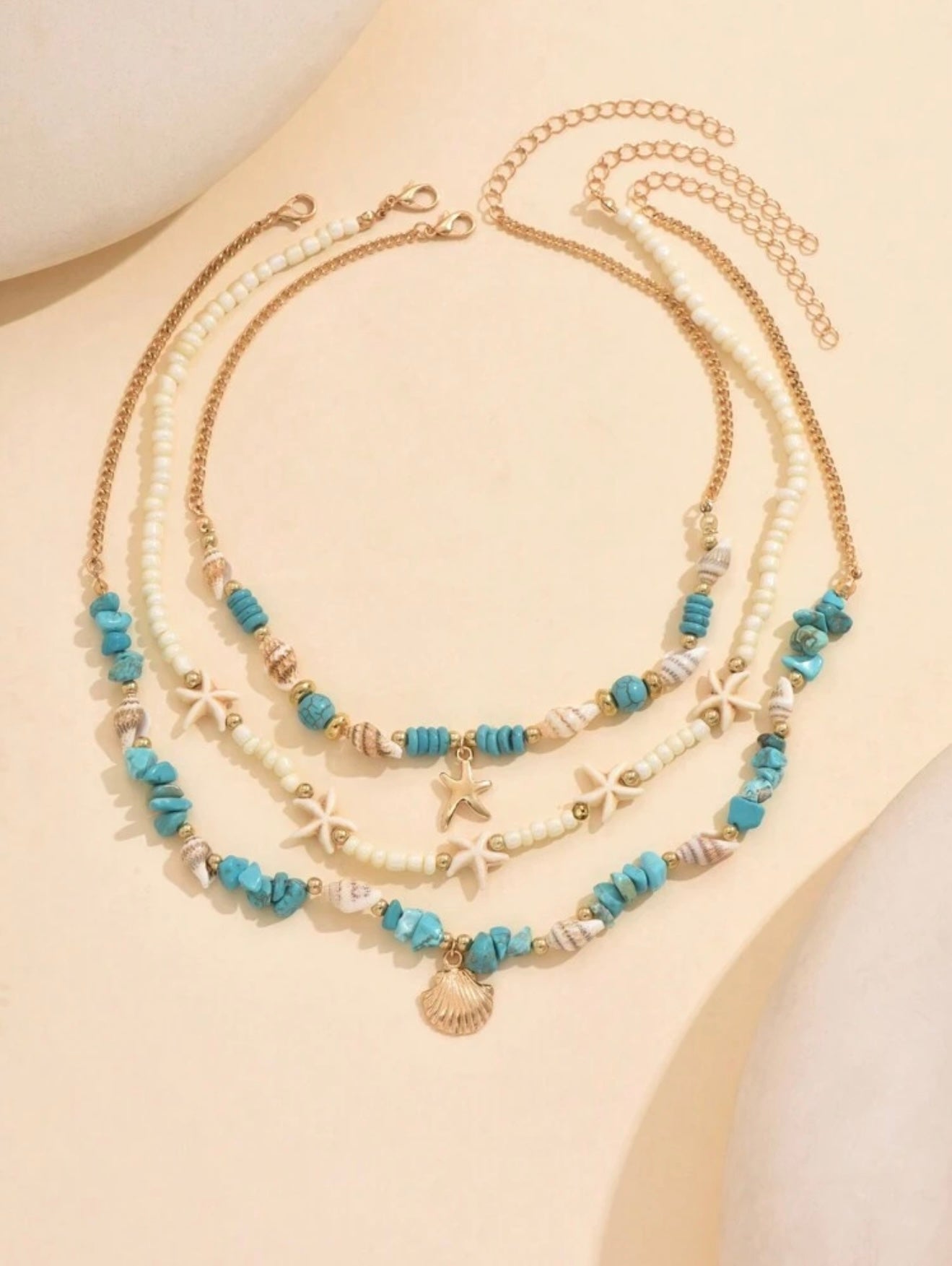 3 PCS BEADED NECKLACE