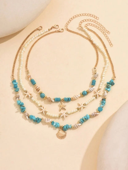 3 PCS BEADED NECKLACE