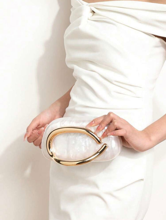 ACRYLIC SHELL BOX EVENING CLUTCH PURSE