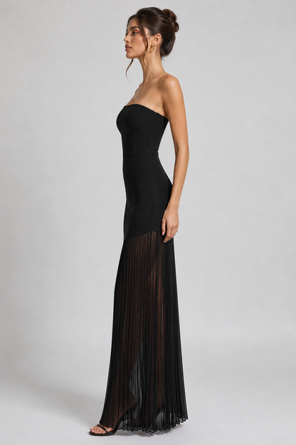 Axis Strapless Bandage Chiffon Maxi Dress