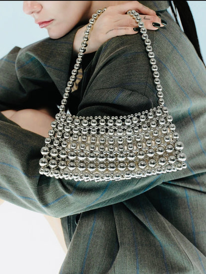 PEAR EMBELLISHED TOTE CLUTCH BAG