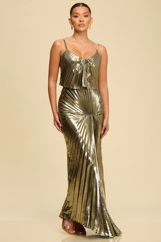 METALLIC RUCHED DOWN