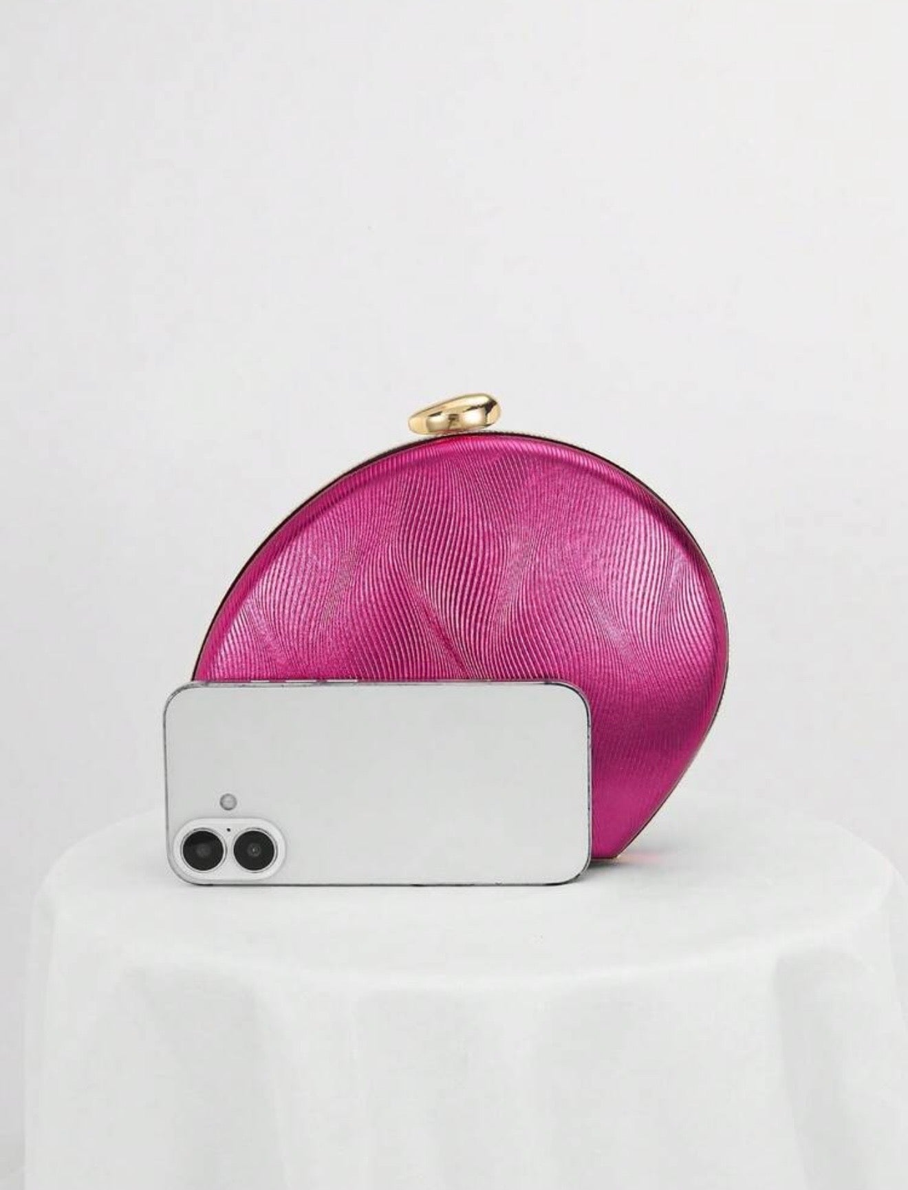 RIPPLE DESING BOX SHAPED EVENING CLUTCH BAG