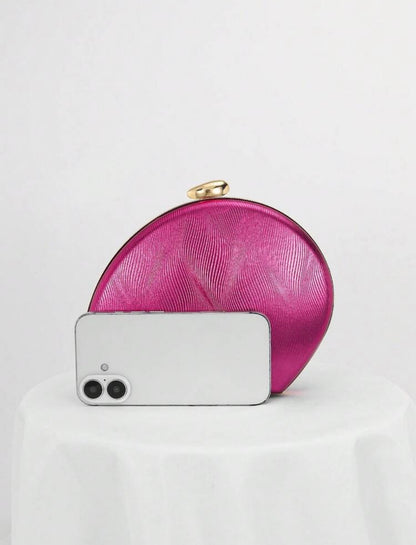 RIPPLE DESING BOX SHAPED EVENING CLUTCH BAG