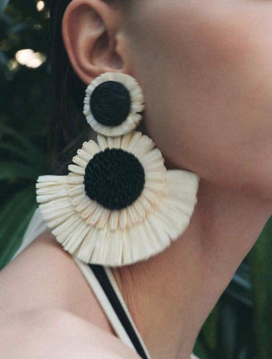 HAND WOVEN FLOWER EARRINGS