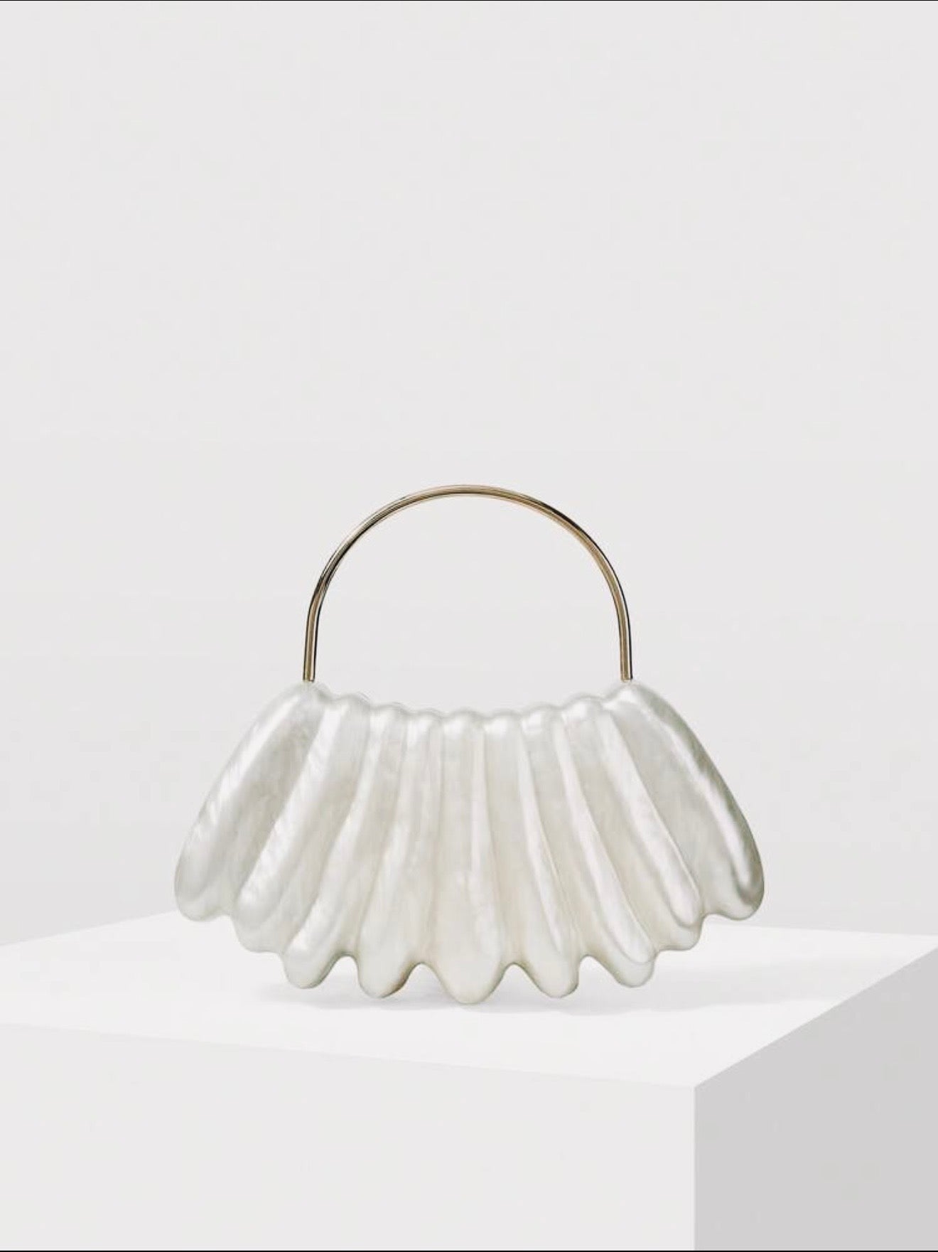 ACRYLIC SHELL SHAPED EVENING CLUTCH BAG