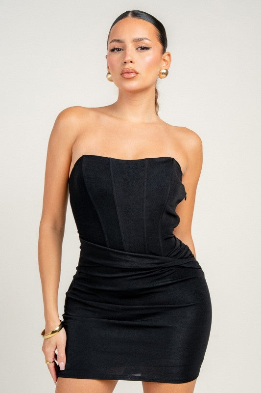SLEEVELESS CORSET MINI PARTY DRESS