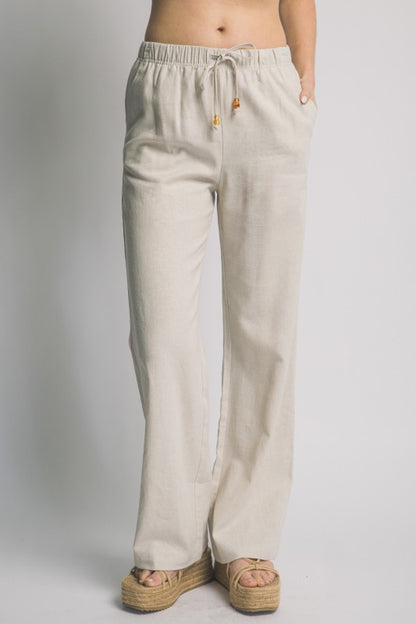 LINEN TIE FRONT VEST PANTS SET