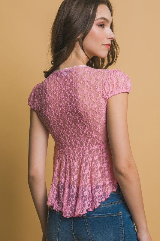 SHEER LACE TOP