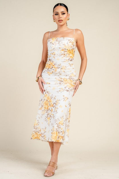 MESH PRINT MIDI SUMMER DRESS