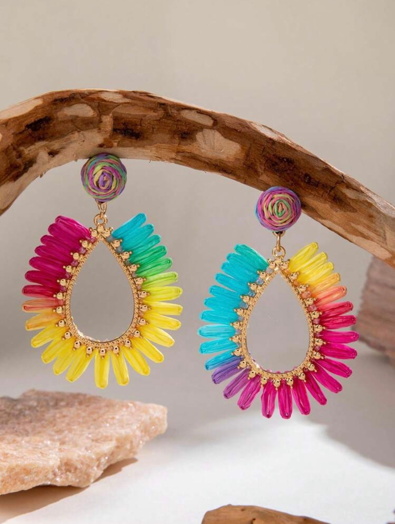 1 PAIR BOHEMIAN WOVEN EARRINGS