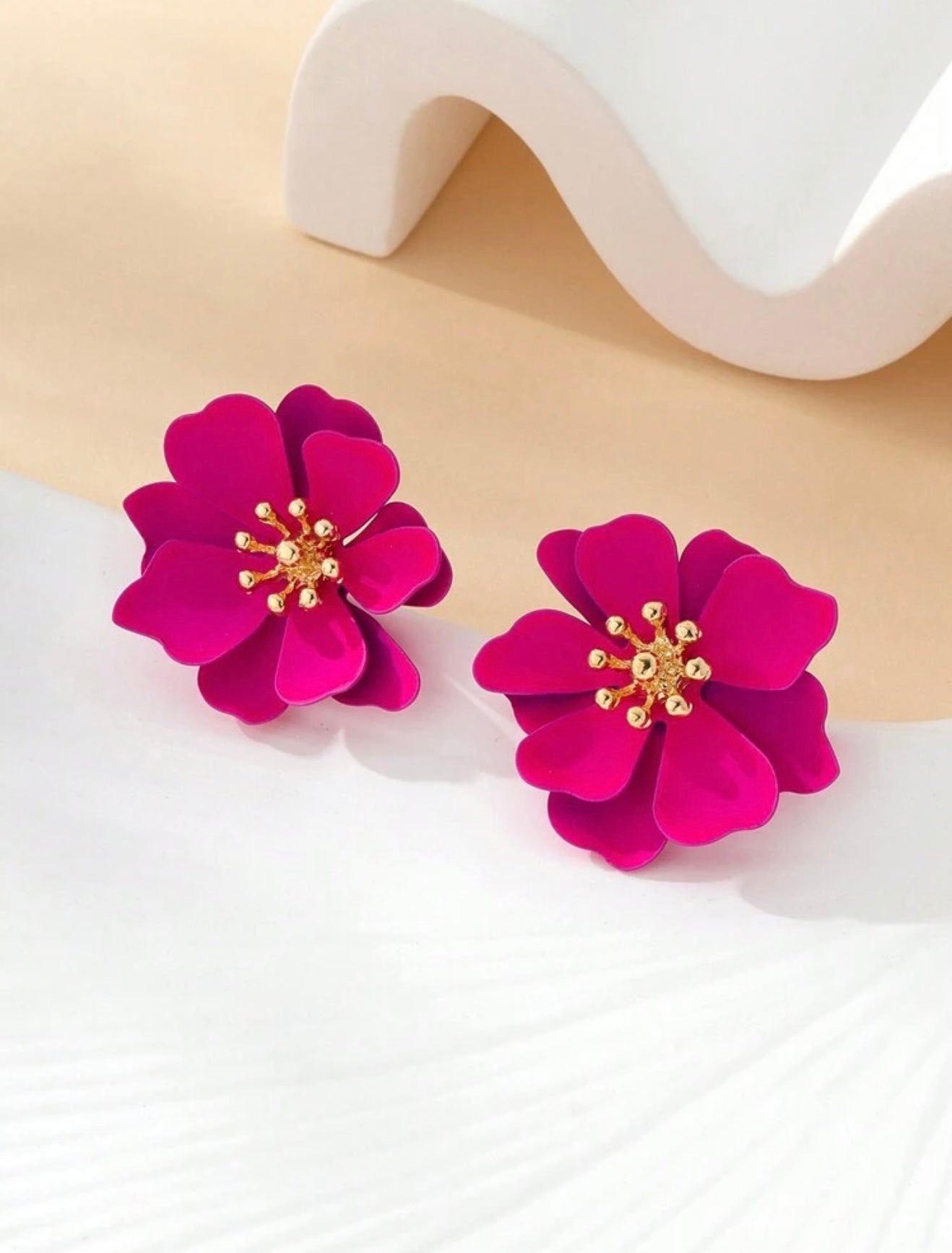 FLORAL SPRAY PAINTED EAREINGS
