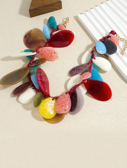 COLORED PETAL NECKLACE