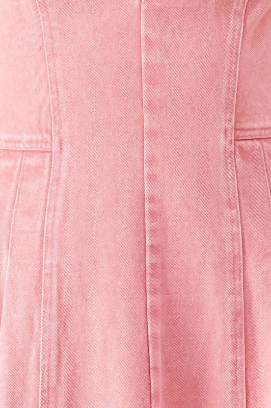 WASHED WOVEN MIDI DRESS