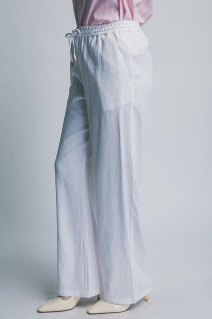 LINEN WIDE LEG PULL ON PANTS