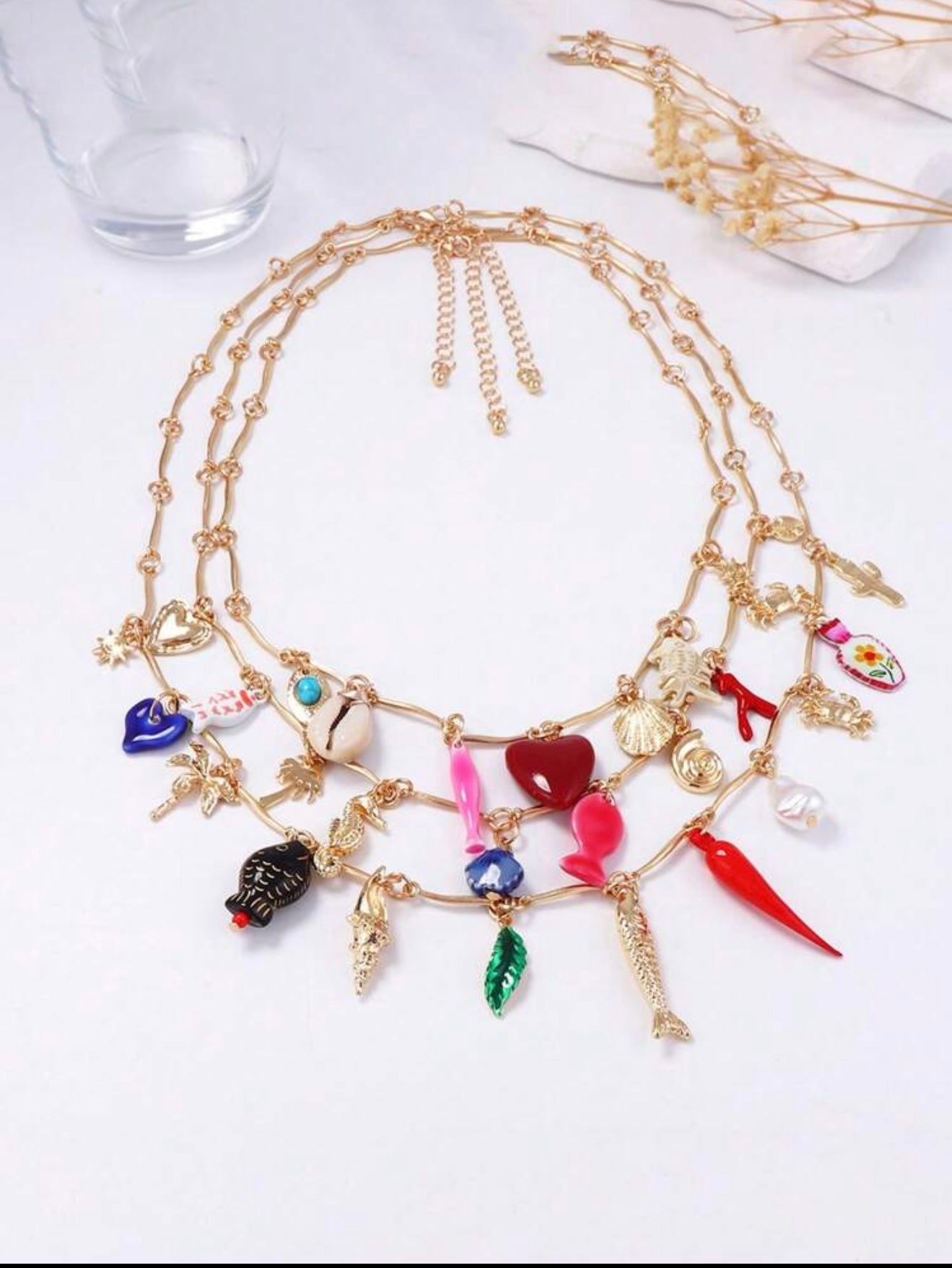 BOHEMIAN MULTILAYER CHARM NECKLACE