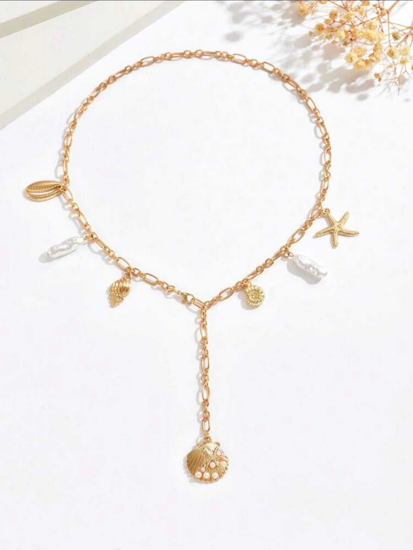 Y SHAPED SUMMER PENDANT NECKLACE