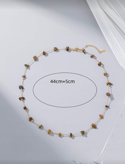 ASYMMETRICAL STONES BEADED NECKLACE