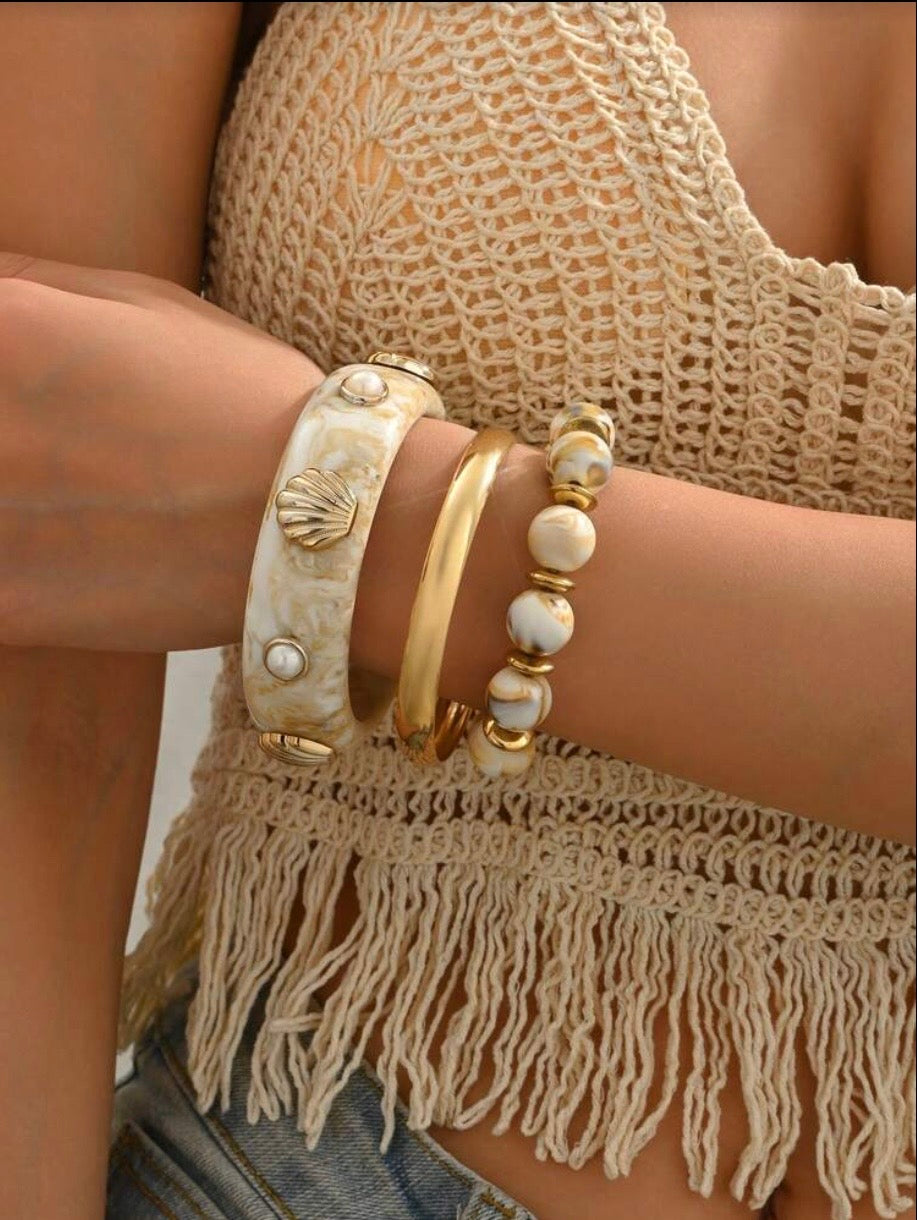 BOHO RESIN 3 LAYER SUMMER BRACELET