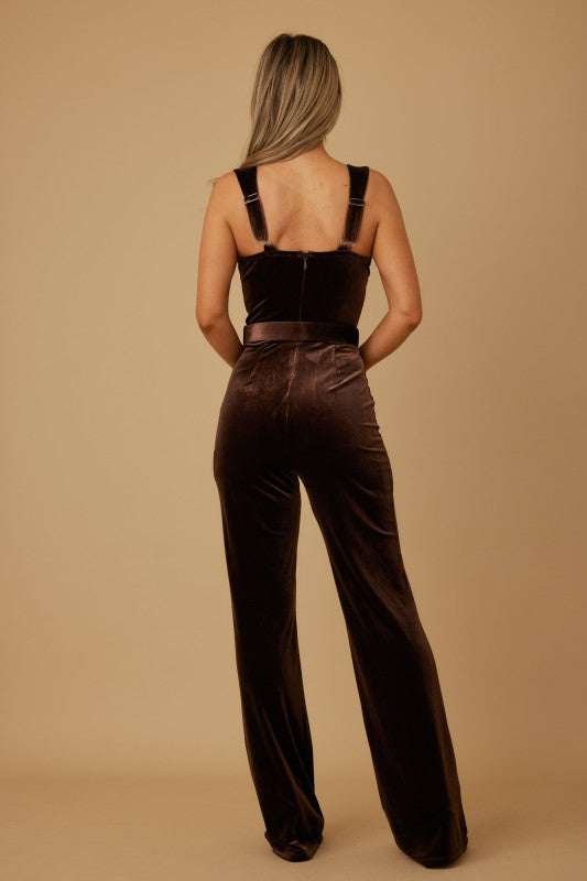 VELVET DIAMOND STUDD JUMPSUIT