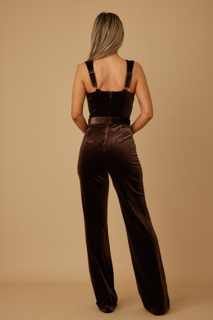 VELVET DIAMOND STUDD JUMPSUIT