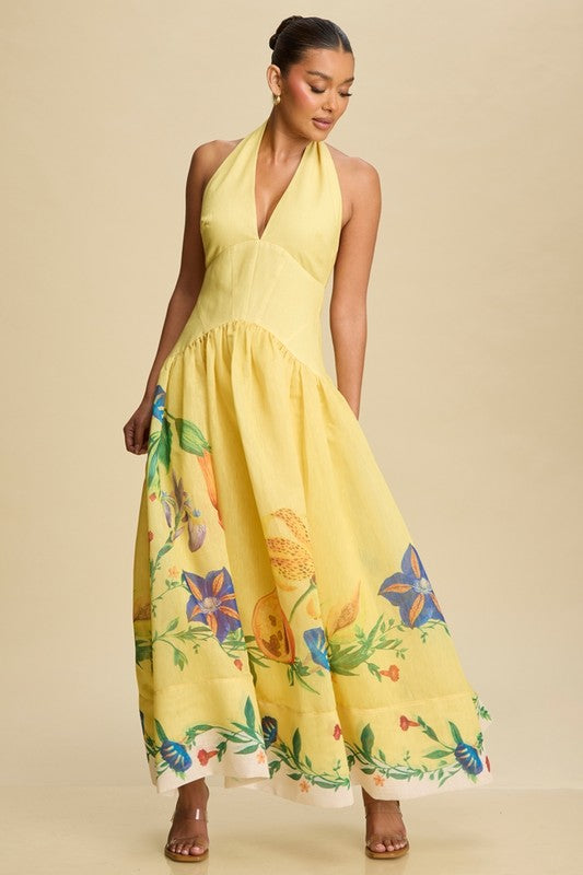 DAHLIA HALTER MIDI DRESS