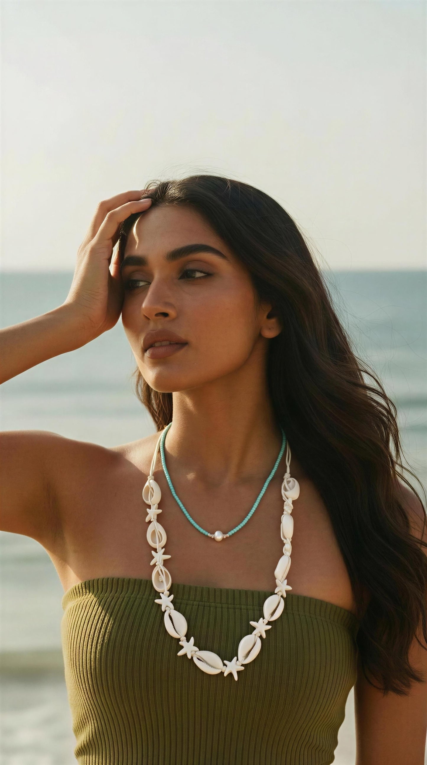 BEADED SEASHELL NECKLACE SET