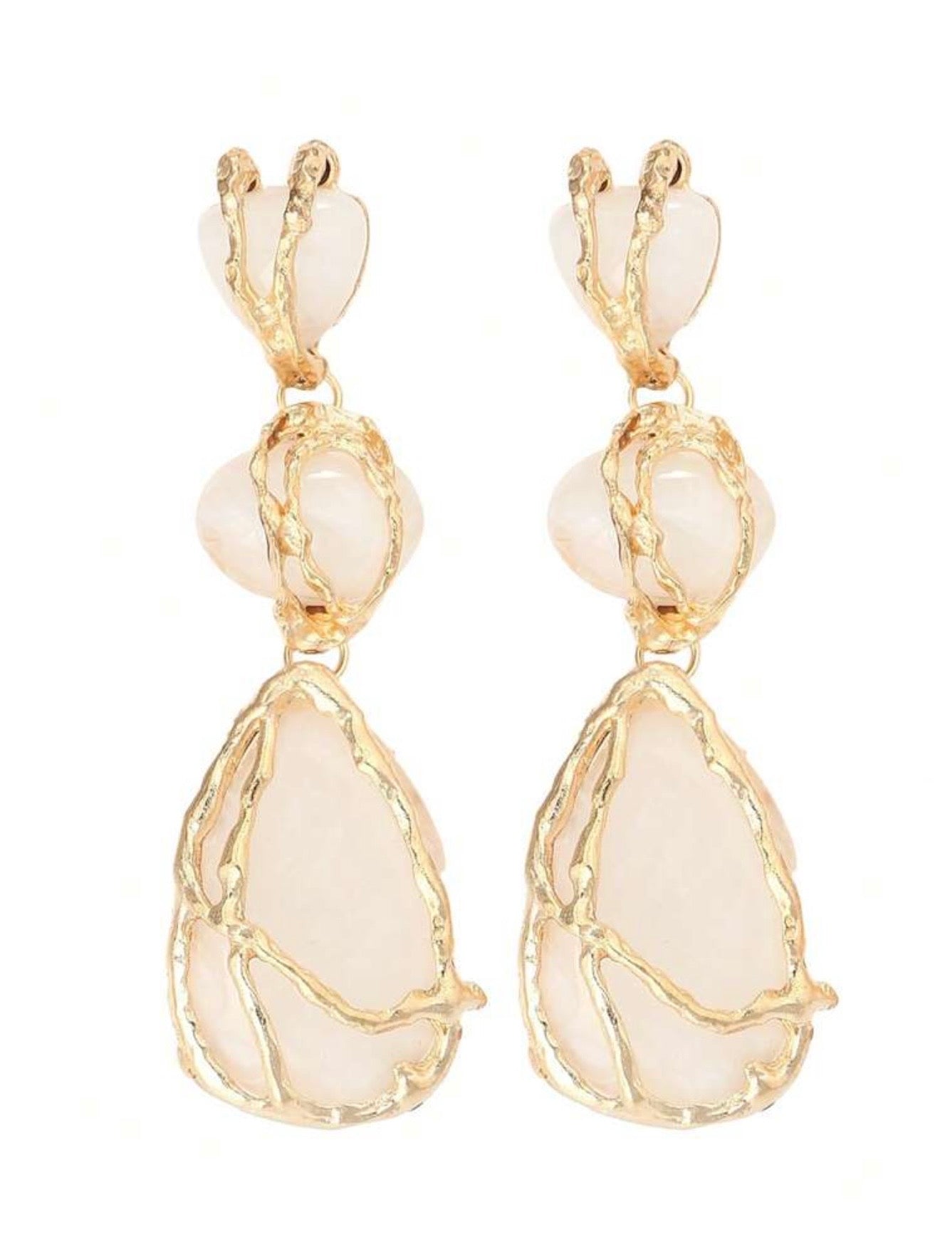 RESIGN STONE LONG DANGLE EARRINGS