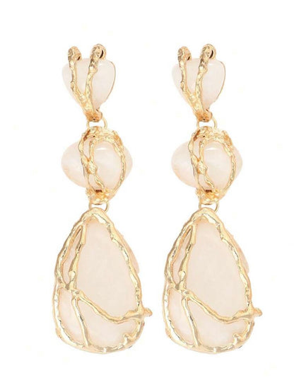 RESIGN STONE LONG DANGLE EARRINGS