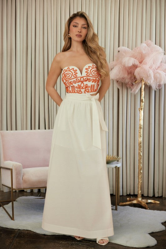 SWIRL LOOP PATTERN TOP SKIRT SET