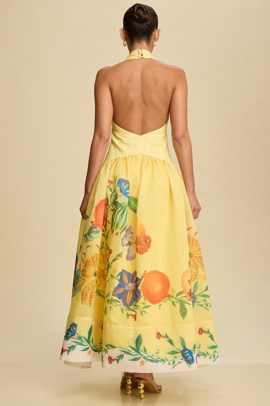 DAHLIA HALTER MIDI DRESS