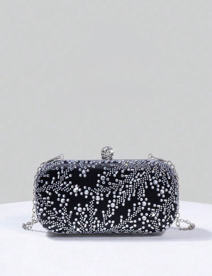 FLORAL SEQUIN EVENING CLUTCH BAG