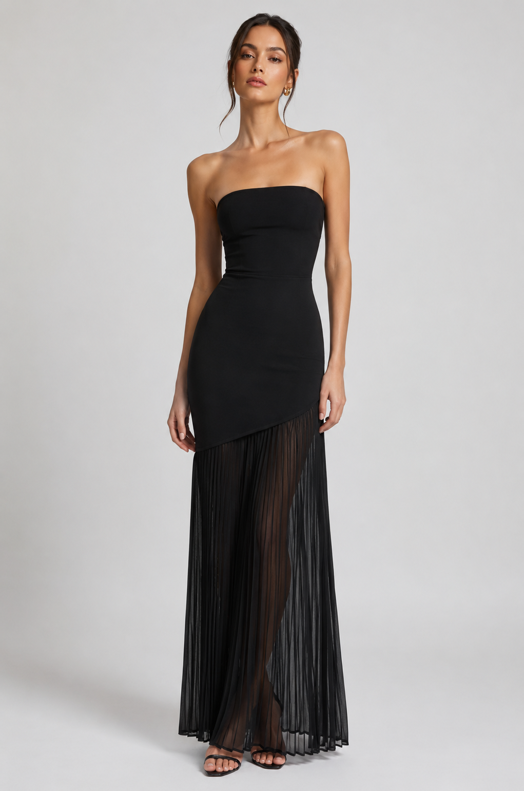 Axis Strapless Bandage Chiffon Maxi Dress
